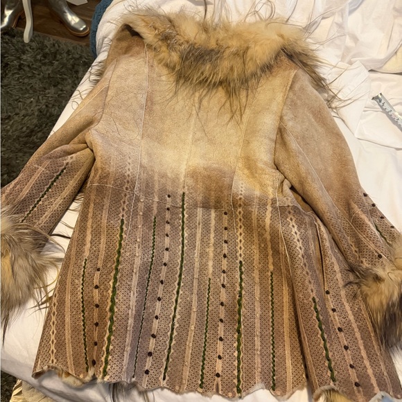 De Nicola Pelliccerice  tan, shearling genuine, vintage Fur Women's Coat Italy - Picture 3 of 12